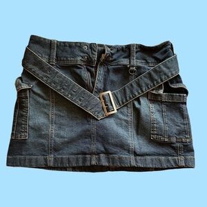 SO Denim Mini Skirt with Adjustable Belt
